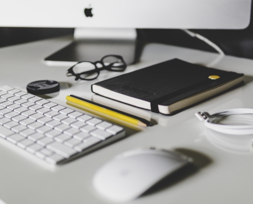 Office Desk with Supplies